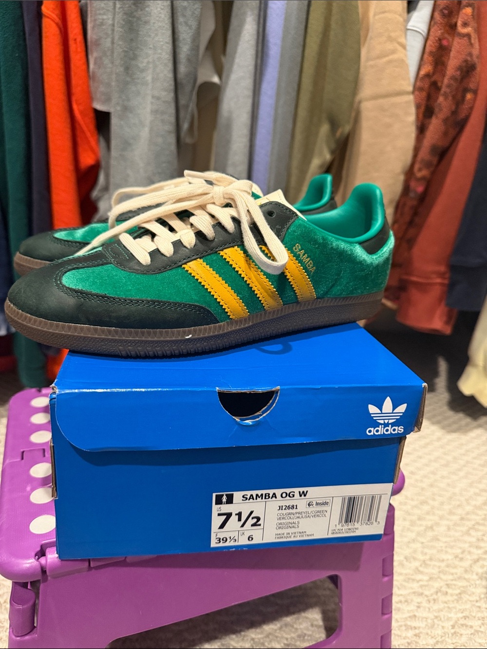 adidas Samba OG Men’s Sneakers - Green & Yellow - Brand New